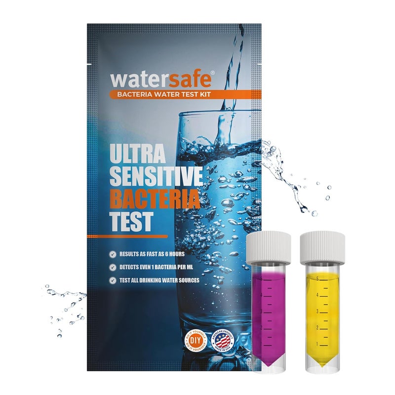 WaterSafe ® Bacteria Water Test Kit – USA-Made – Results as Fast as 6 Hours – Detects Coliform (Inc. E. coli) & Non-Coliform Bacteria in Drinking, Well & Tap Water – Lab-Quality Testing – 1 Pack - Image 1